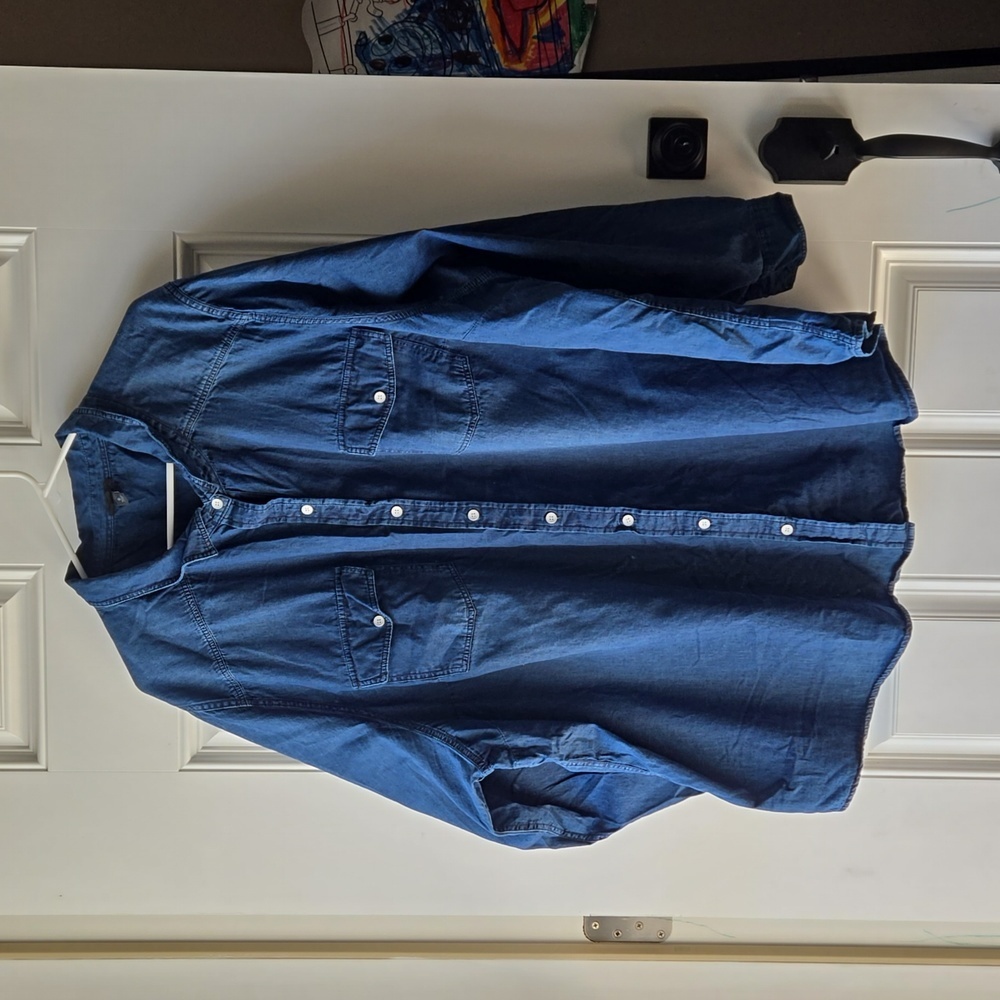 Torrid Blue Boxy Button Down Shirt